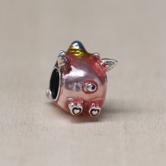 Authentic Pandora Charm Flying Unicorn Pig Bead - Picture 3 of 3